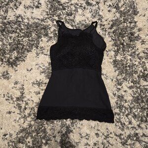 Shapeez Lace Trim Minimizer Tank | Size Small-D | Black